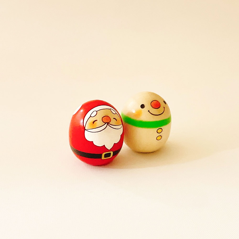 サンタ & スノーマン セット こけし 【 たまご こけし 】 クリスマス プレゼント ギフト かわいい おうち時間 願い 暮らし stayhome 癒し インテリア 木製 日本製 贈り物 置物 グッズ ウッドバーニング 卵 北欧 たまご型 雑貨 子供 Xmas メリークリスマス サンタクロース 3