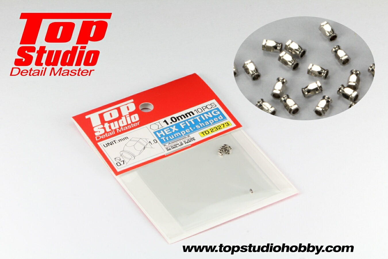 トップスタジオ TOP STUDIO Hex 1.0mm 六角ナット フィッティング 金属パーツ トランペット タイプ 10個入り (td23273) 全3色 六角ナット