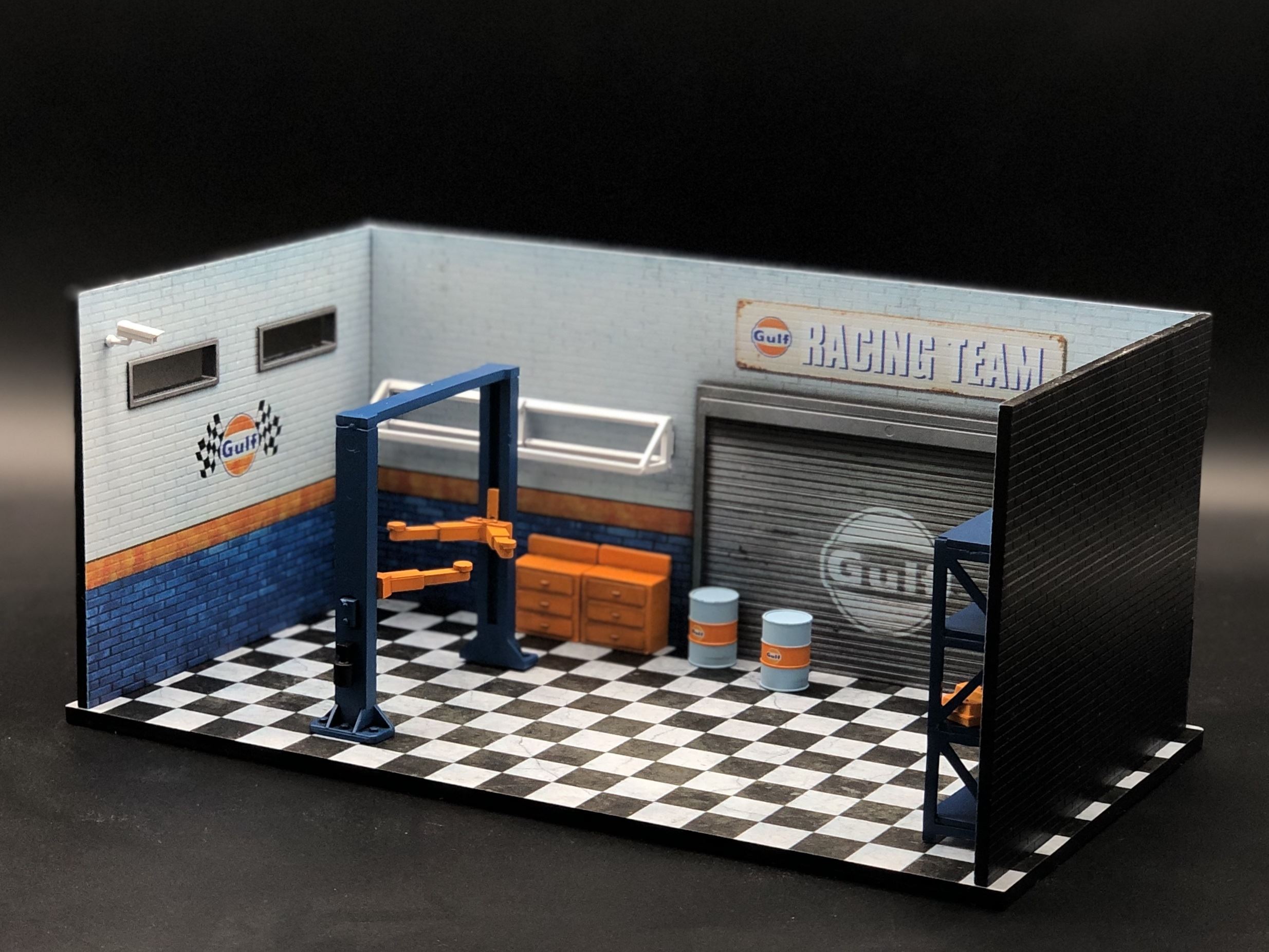 楽天市場 ユーアンドカー You Car 1 64 リフト付 ガレージ ジオラマ セット Ycrefting Rwbガレージ Gulfガレージ リフト付ガレージ ホビーショップ琥花堂