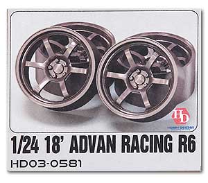 ホビーデザイン HOBBY DESIGN 1/24 18インチ Advan アドバン レーシング R6 ホイールセット (HD03-0581)