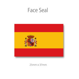 スペイン 国旗 フェイス ペイント シール <医療テープと同じ粘着剤使用タイプ> ( 代表 ・ ラグビー サッカー ワールドカップ スポーツ 観戦 応援 ・ ボディ ペインティング タトゥーシール )