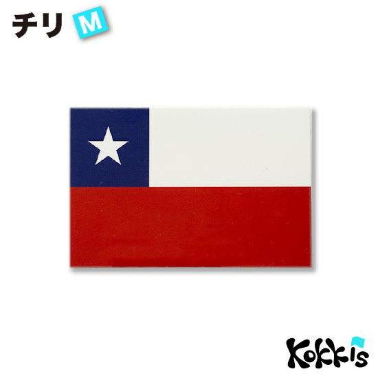 チリ (M) 国旗 ステッカー 　　世界の 国旗 ・ 屋外 耐候 シール　　　( 防水 耐水 UV / 海外 旅行 スーツケース / ラグビー サッカー スポーツ 代表 観戦 応援 )　