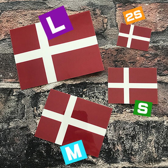 デンマーク (M) 国旗 ステッカー 　　世界の 国旗 ・ 屋外 耐候 シール　　　( 防水 耐水 UV / 海外 旅行 スーツケース / 北欧 )　