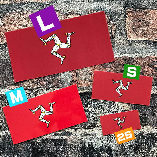 マン島 (2S) 旗 ステッカー 　　世界の 国旗 ・ 屋外 耐候 シール　　　( 防水 耐水 UV / 海外 旅行 スーツケース / ラグビー サッカー スポーツ 代表 観戦 応援 )　