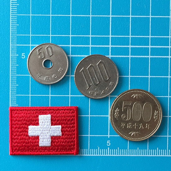 スイス　（ミニ）　国旗アイロンワッペン　