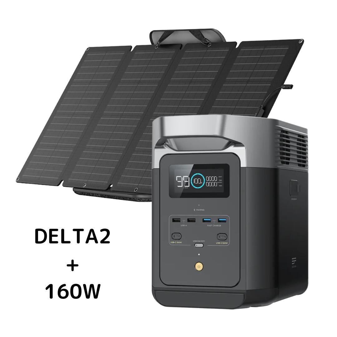 ＼防災対策にも！春一番特価！／ EcoFlow【DELTA 2 + 純正160W ソーラーパネル】ポータブル電源 ソーラーパネルセット