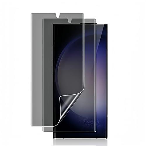 Galaxy S24 Ultra 覗き見防止フィルム【ガイド枠付き】TPU素材 浮き防止/気泡レス/キズ修復/浮き防止//ケースに干渉しない/全面保護 ギャラクシー S24ultra 保護フィルム【指紋認証対応 2枚入り】