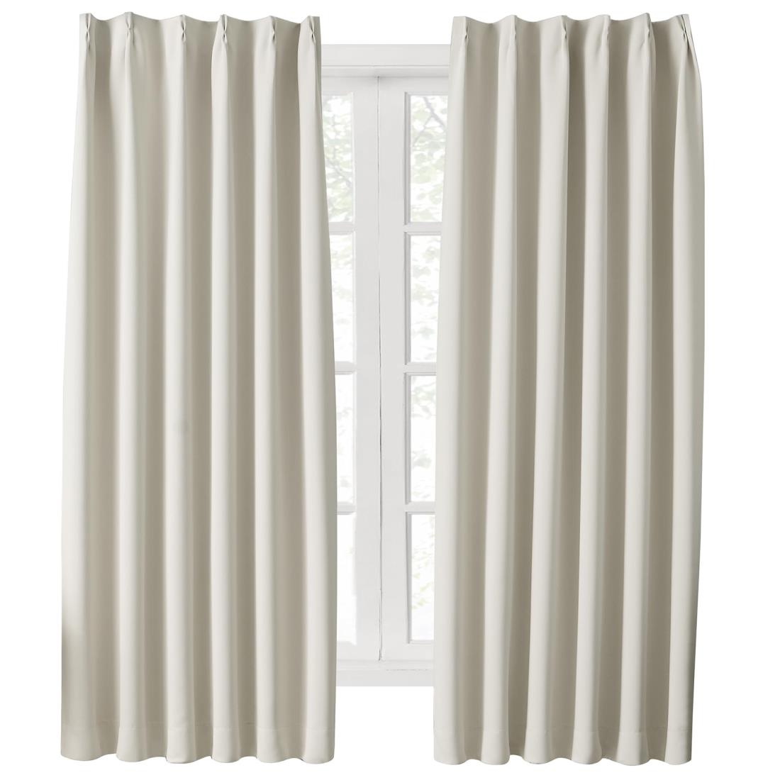 Hansleep カーテン 1級遮光 2枚組 幅100cm丈150cm ベージュ 断熱 防寒 防音 省エネ 厚手 無地 おしゃれ 洗える リビング用 (ベージュ, 幅100cm×丈150cm)