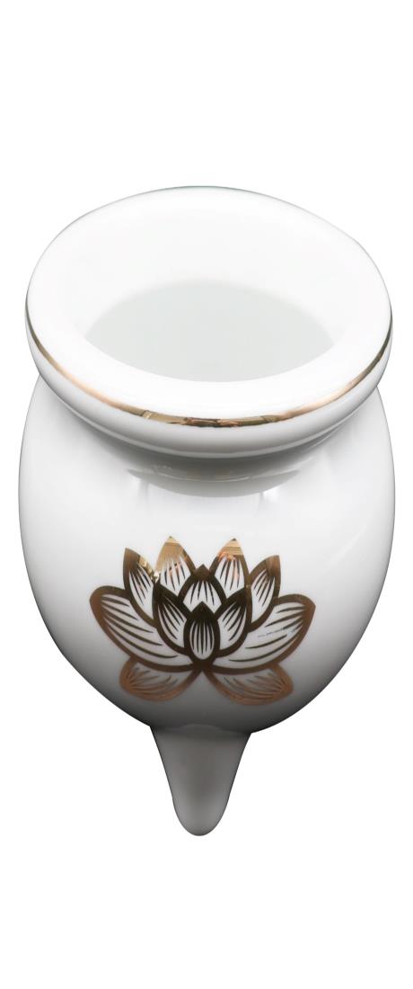 マルエス 御仏具 白上金ハス香炉 3.5寸 10S093-35 ホワイト