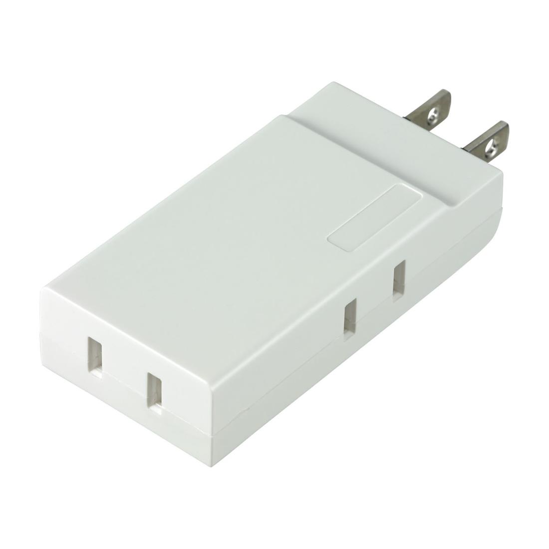 エルパ (ELPA) コンパクトタップ コンセント 電源タップ 3個口 15A 125V スイングプラグ A-CT003B(W)