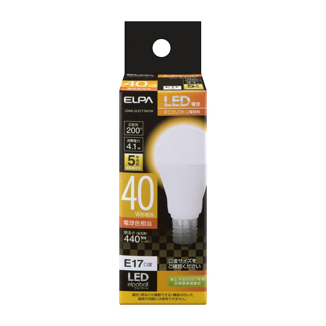 (ELPA) LEDŵߥ˥ץȥ E17 ŵ忧  LDA4L-G-E17-G4104