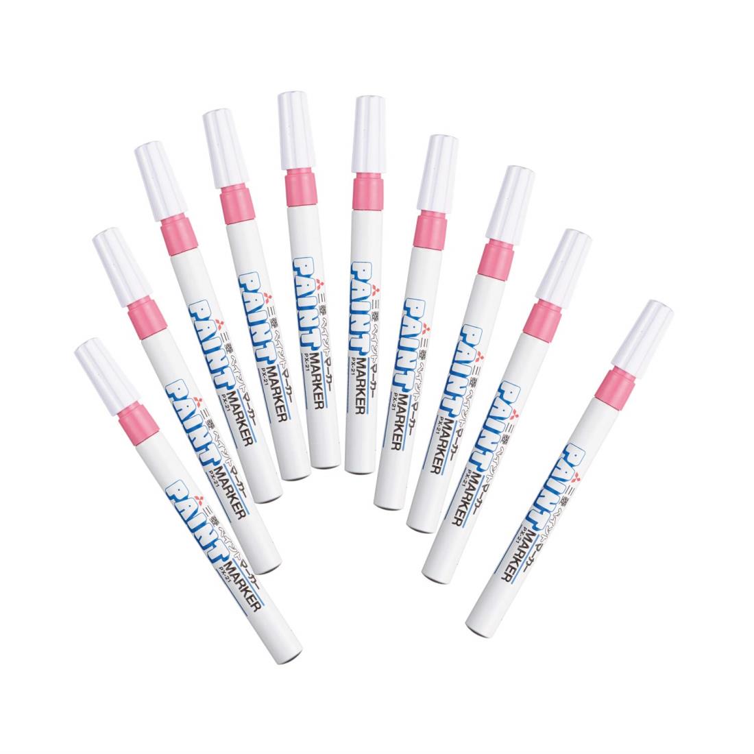 三菱鉛筆 ペイントマーカー 細字 桃 10本 PX21.13