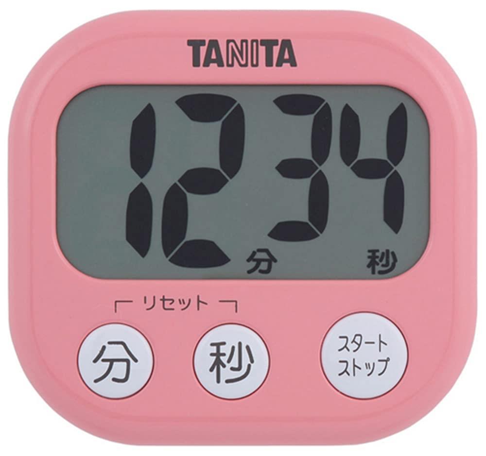 タニタ tanita キッチン 勉強 学習 タイマー 大画面 大音量 100分 マグネット スタンド付き ピンク でか見えタイマー TD-384 PK