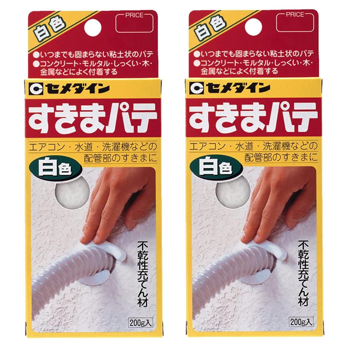セメダイン(Cemedine) すきまパテ 不乾性充てん材 白 200g 排水溝 配管 パイプ HC