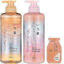 いち髪 THE PREMIUM プレミアム シャンプー トリートメント セット (ハピネス) 480ml+480g オイルマスク付き ヘアケア ダメージケア 温泉水