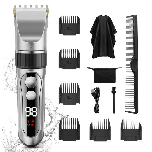 バリカン 電動バリカン ヘアカッター HTQ 散髪用 usb充電式 大容量充電池 2段階モード調節 0.8-2.0mm刈り高さ調節 6種類ガイドコーム 超低騒音 安全ロック付き LEDディスプレイ IPX7 防水 コンパクト 水洗い可 メンズ/子供/家庭/業務用ばりかん 日本語説明書 プレゼント (銀 バリカン 電動バリカン ヘアカッター HTQ 散髪用 usb充電式 大容量充電池 2段階モード調節 0.8-2.0mm刈り高さ調節 6種類ガイドコーム 超低騒音 安全ロック付き LEDディスプレイ IPX7 防水 コンパクト 水洗い可 メンズ/子供/家庭/業務用ばりかん 日本語説明書 プレゼント (銀