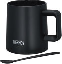 サーモス 真空断熱マグカップ 350ml ブラック 食洗機対応 内面セ ラミック加工で汚れがつきにくい コーヒーカップ マドラー付き JDZ-350 BK