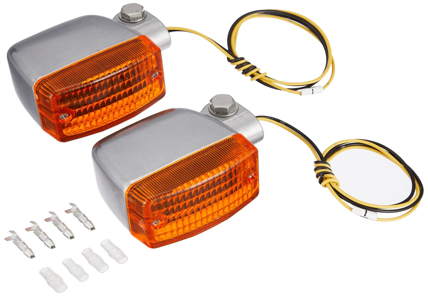 キジマ (kijima) バイク バイクパーツ ウインカーランプ #470 角タイプ シルバーボディー/アンバーレンズ 汎用 219-5191