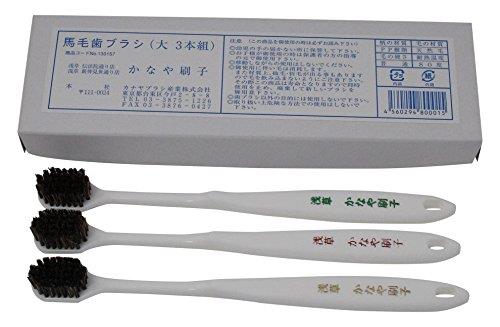 かなや刷子 馬毛歯ブラシ大(3本入り) かなや刷子 馬毛歯ブラシ大(3本入り)