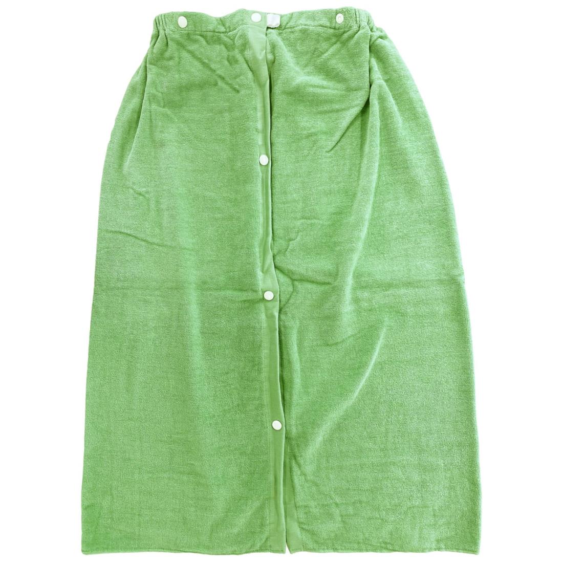 林(Hayashi) ラップタオル Lサイズ 約80×120cm シャーリングカラー 無地 グリーン24 MN486104