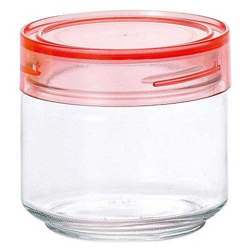 アデリア(ADERIA) CCボトル 500ml ピンク 化粧箱入 日本製 保存容器 ガラス キャニスター 密閉容器 調味料入 瓶 密閉 コーヒー豆 M6625