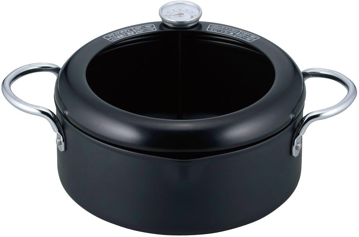 和平フレイズ 鉄 天ぷら鍋 20cm 温度計付 IH対応 ガス 揚げ物 天ぷら 天麩羅 両手 揚げづつみ AR-7002