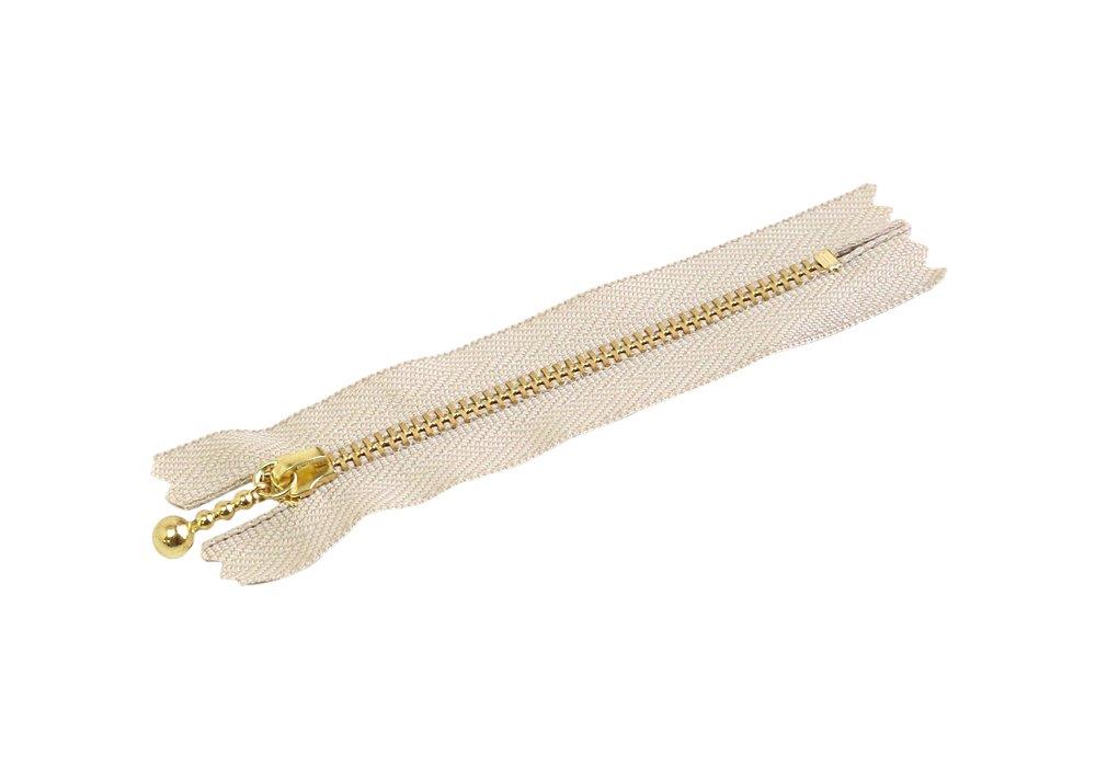 Y.K.K 玉付ファスナー 14cm 10本入 ベージュ 3G14-572