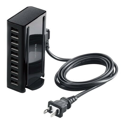 エレコム USB充電器 60W (合計最大出力) USB-A×10 【 i Phone15/ Android / 各種タブレット 対応 】 ACケーブル付属 1.5m EC-ACD04BK エレコム USB充電器 60W (合計最大出力) USB-A×10 【 i Phone15/ Android / 各種タブレット 対応 】 ACケーブル付属 1.5m EC-ACD04BK