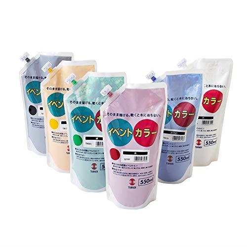 ターナー色彩 アクリル絵具 イベントカラー スパウトパック 6色Aセット EV5500A 550ml