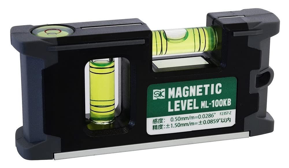 新潟精機(Niigataseiki) SK 超磁力レベル マグネット付 100mm 黒 ML-100KB