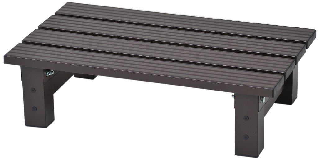 リビングアウト(Living Out) 頑丈アルミ縁台 幅60×奥行36×高さ16.5cm アルミ、PVC 玄関 軒先 ベランダ 上り下り楽 丈夫 軽量 幅広ステップ26.5cm アジャスター調整可能