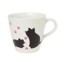 金陶苑 温度で色が変わるマグカップ 温感 お湯で変化 300ml ネコ 猫 箱入り 日本製 ホワイト
