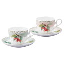 Noritake ノリタケ カップ & ソーサー ( ペアセット ) ( コーヒー ティー 兼用) 250cc オーチャードガーデン 電子レンジ対応 2客 ボー...