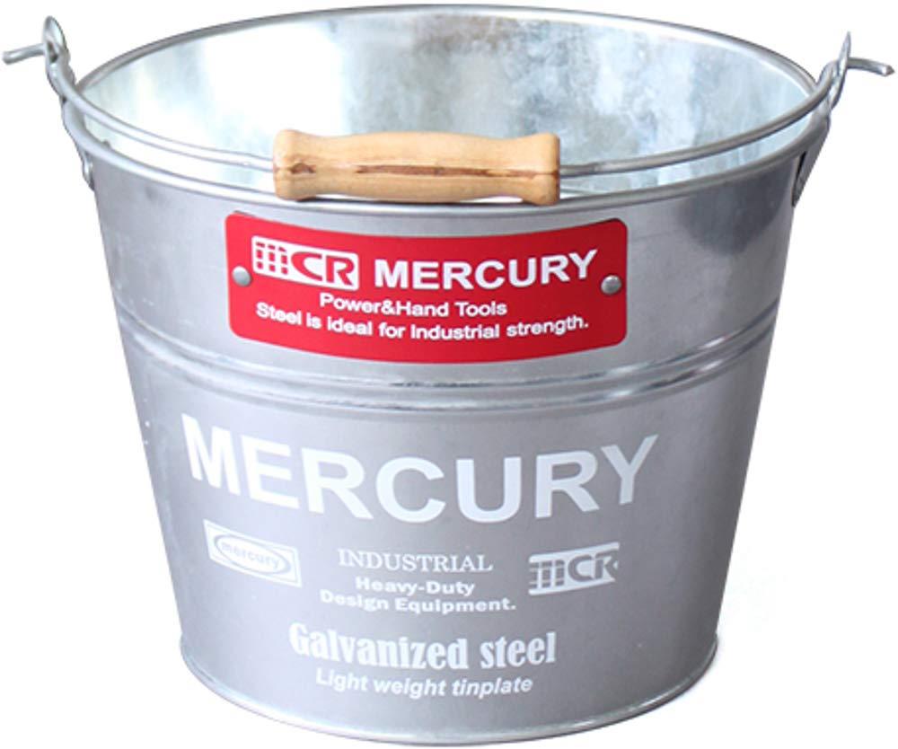 キーストーン マーキュリー ブリキ バケツ スモール φ23cm×H18cm ガルバホワイト ME047205