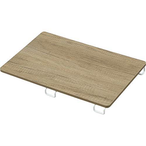 アイリスオーヤマ つっぱり棒 突っ張り棒上シェルフ 木製シェルフ スタイル伸縮棒 わずかなスペースを有効活用 ホワイト/ナチュラル 40×26cm