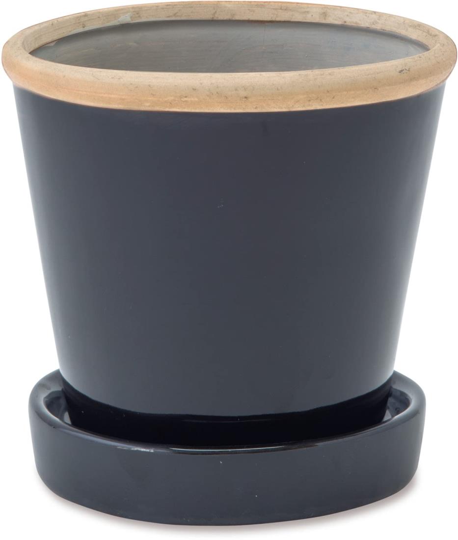 POSH LIVING(ポッシュリビング) グロッシーポット チャコール サイズ：約φ13.5 H13 30759