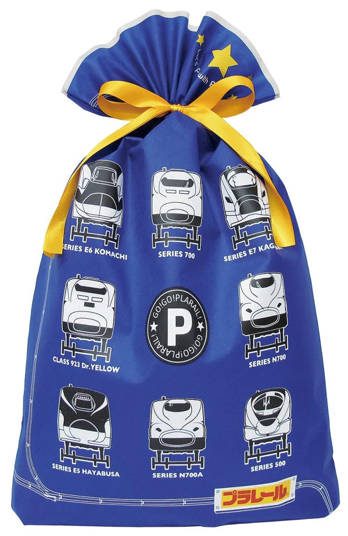 インディゴ タカラトミー プラレール ラッピング袋 ギフトバッグ3L ブルー TA651