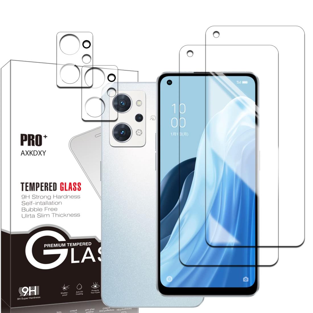 2+2祻åȡOPPO Reno7 A / Reno9 A ѤΥ饹ե ե(2) + ݸե (2) 饹վݸեվ 饹  ե 9H?ɻ?ˢʤ?Žդñ OPPOReno9A / OPPOReno7A OPG04 Ѥ
