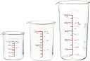 iwaki(イワキ) 耐熱ガラス 計量カップ メジャーカップ 100ml・200ml・500ml 3個セット