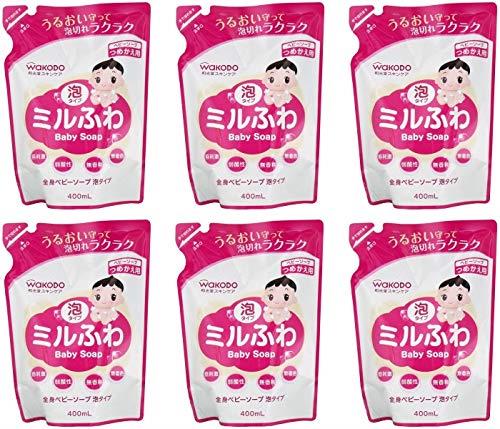 和光堂 【まとめ買い】ミルふわ 全身ベビーソープ 泡タイプ 詰替え用 400mL【×6個】