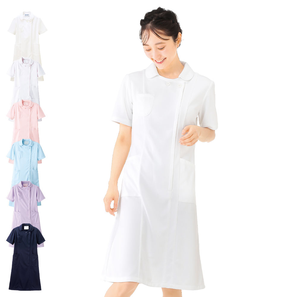 定番ワンピース【医療 ナース 看護師 白衣 女性 ユニフォーム エステ サロン 半袖 クリニック 美容 ナースリー 人気 おすすめ】1101