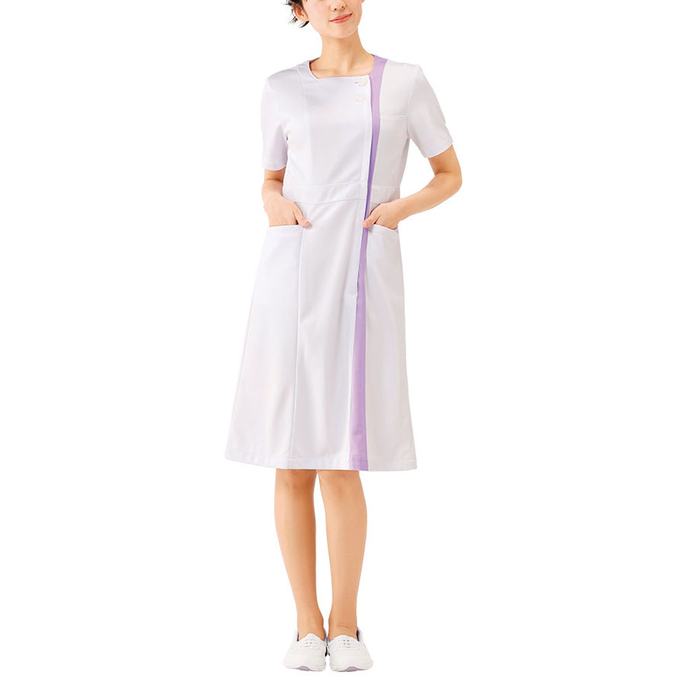 スクエアカラーワンピース【医療 ナース 看護師 白衣 女性 エステ ユニフォーム サロン 受付 制服 クリニック 美容 ナースリー 人気 おすすめ】1130 2