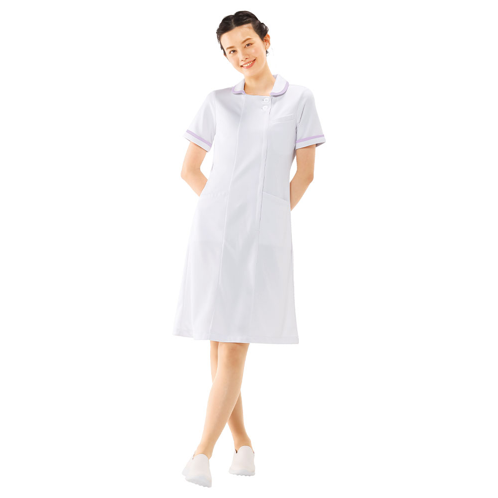 マーカーラインワンピース【医療 ナース 看護師 白衣 女性 ユニフォーム エステ サロン 半袖 制服 クリニック 美容 ナースリー 人気 おすすめ】1136 2