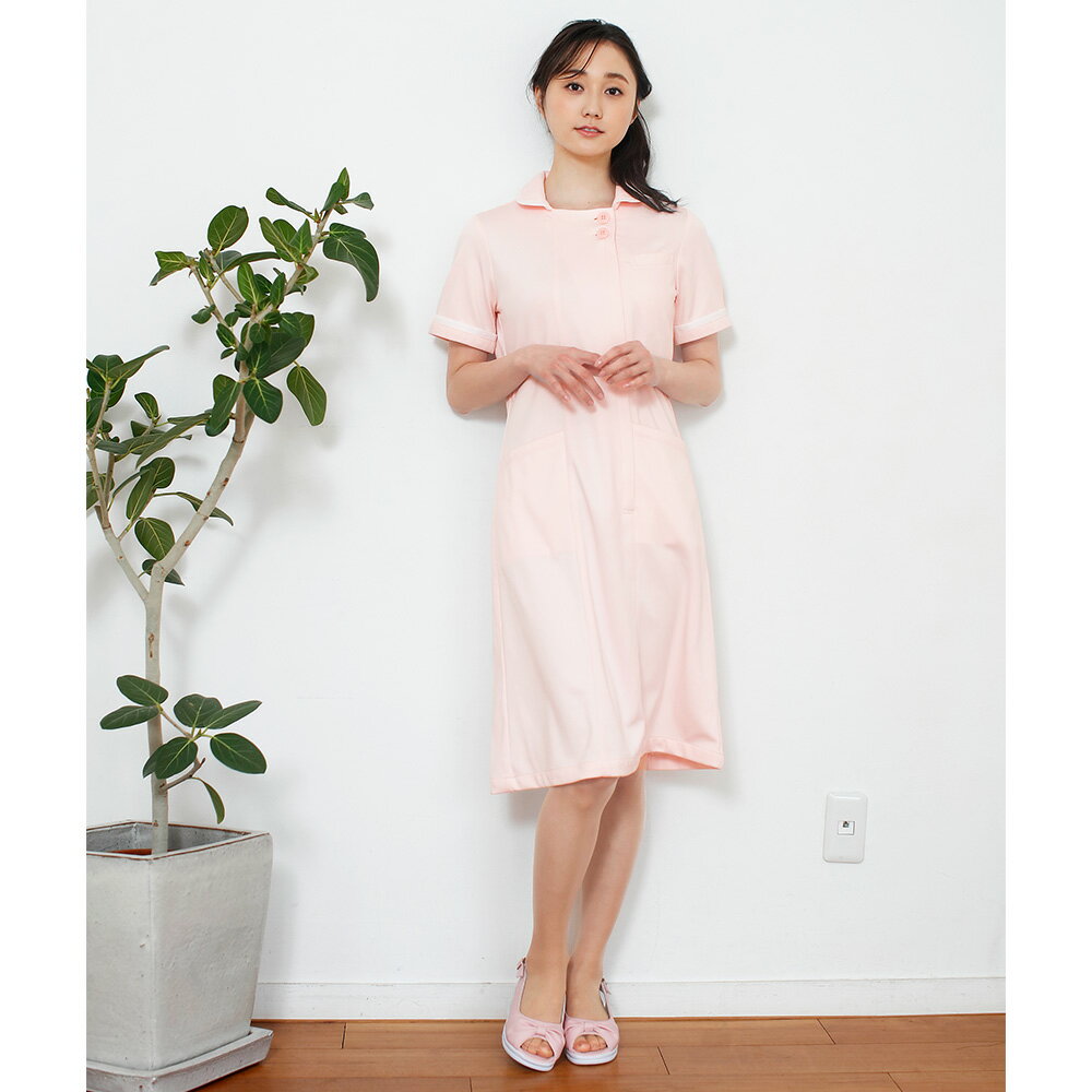 マーカーラインワンピース【医療 ナース 看護師 白衣 女性 ユニフォーム エステ サロン 半袖 制服 クリニック 美容 ナースリー 人気 おすすめ】1136 3