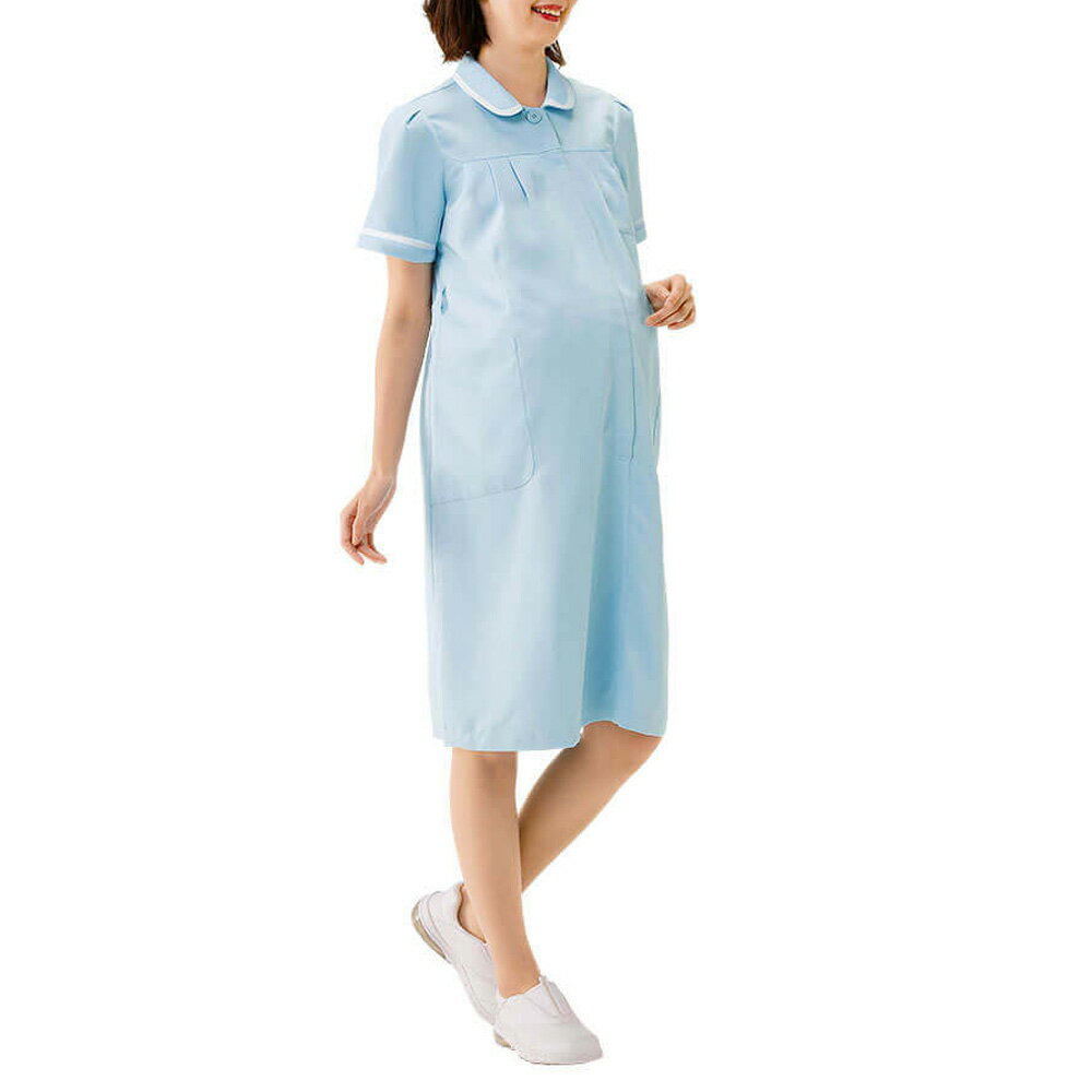 1143 ドライタッチ マタニティワンピース(1143)【医療 ナース 看護師 白衣 女性 ユニフォーム エステ サロン 受付 制服】