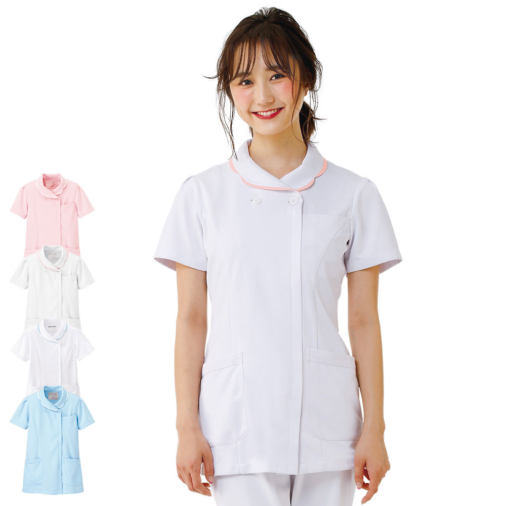 配色花衿ジャケット【医療 ナース 看護師 白衣 女性 ナースウェア ユニフォーム ナースリー 人気 おすすめ】2310