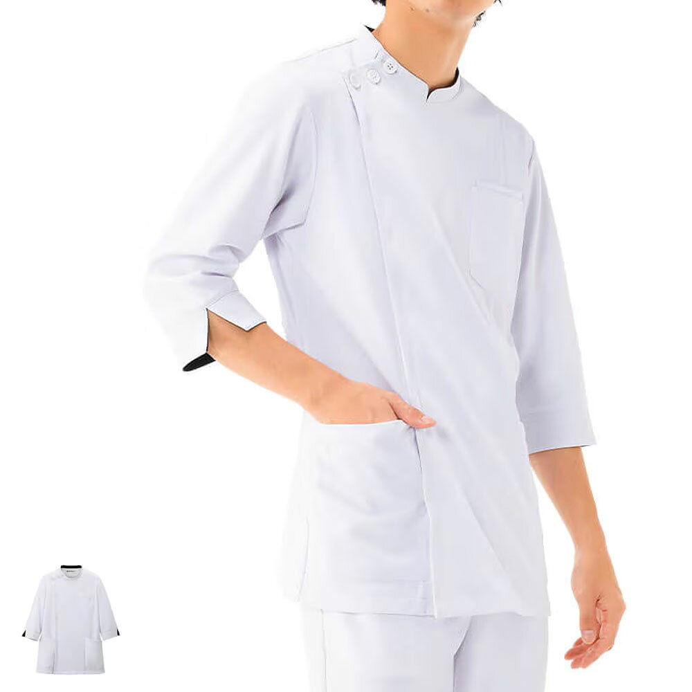 アクティブストレッチ 7分袖ケーシージャケット(メンズ)【医療 ナース 看護 白衣 男性 ナースリー 人気 おすすめ】2488