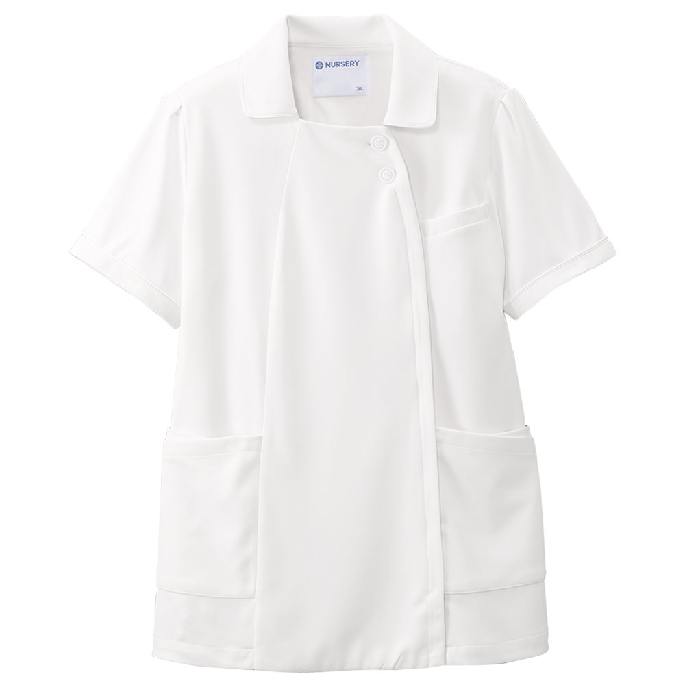 アクティブストレッチクール ゆったりパイピングジャケット(3L〜10L)【医療 ナース 看護 白衣 女性 クールマックス ナースリー 人気 おすすめ】2511◆ 2