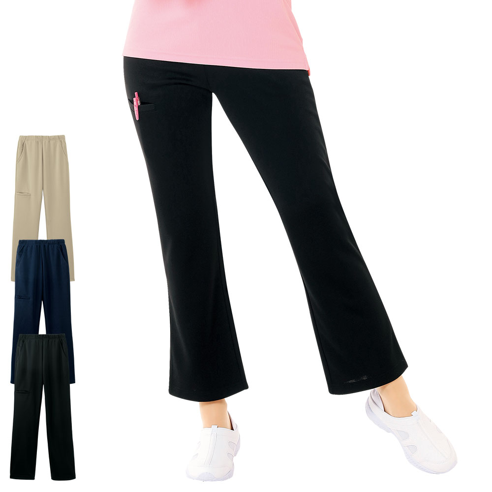 【11/25限定!ポイント5倍】スマホポケット付きすっきり美脚パンツ 【看護 介護 病院 保育士 ケア ヘルパー ユニフォーム 人気 おすすめ】 2869