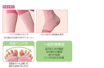 13145 医療用着圧ソックス&足指パッド【医療用 ソックス 看護師 介護 病院 靴下 ナース 女性 レディース】